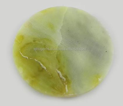Natural Serpentine 22mm Round Cabochon 343 Gms Loose Gemstone For Jewelry