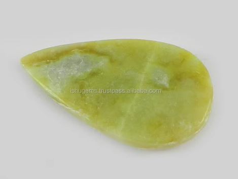 275 gms Natural Serpentine 27x20mm Pear Cabochon Gemstone For Jewelry IG0715