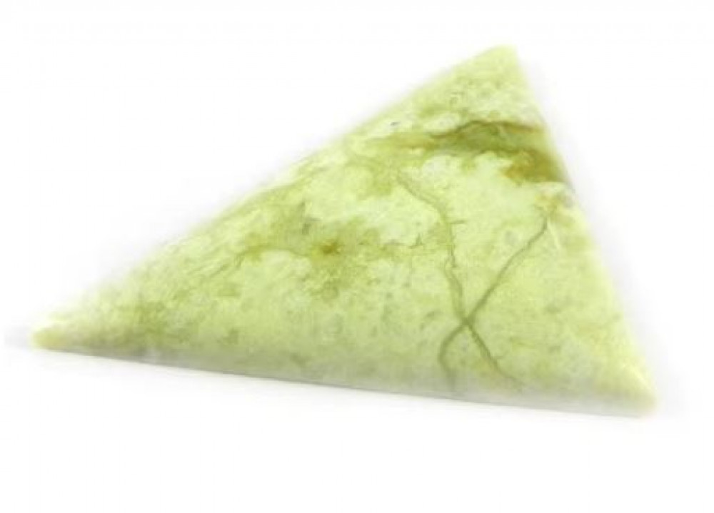 Image of Natural Serpentine 31x26mm Triangle Cabochon Loose Gemstone for Jewelry
