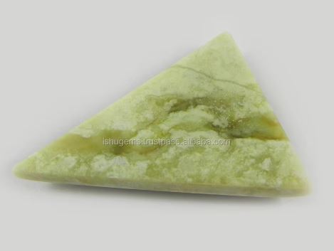 Natural Serpentine 31x26mm Triangle Cabochon Loose Gemstone for Jewelry