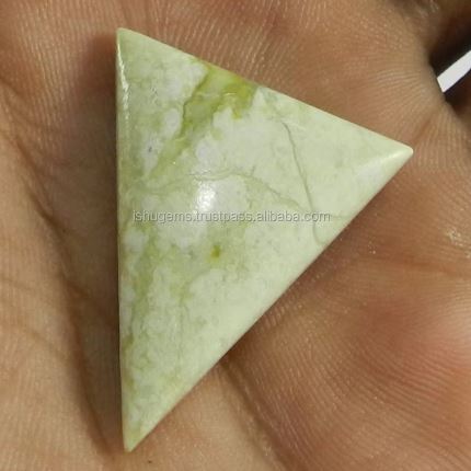 Natural Serpentine 31x26mm Triangle Cabochon Loose Gemstone for Jewelry