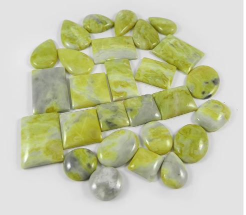 27 pcs Natural Serpentine 100 gms Free Form Cabochon For Jewelry IG0719