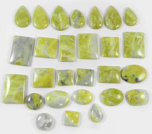 27 pcs Natural Serpentine 100 gms Free Form Cabochon For Jewelry IG0719