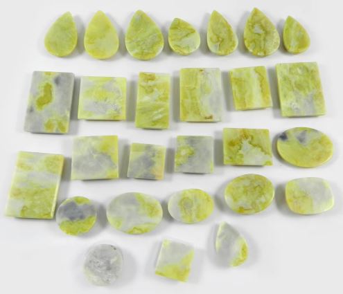 27 pcs Natural Serpentine 100 gms Free Form Cabochon For Jewelry IG0719