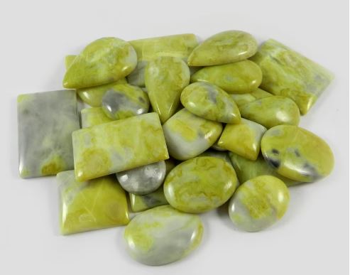 27 pcs Natural Serpentine 100 gms Free Form Cabochon For Jewelry IG0719
