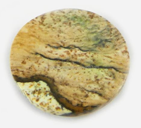320 gms Natural Picture jasper 19mm Round Cabochon gemstone for jewelry IG0723