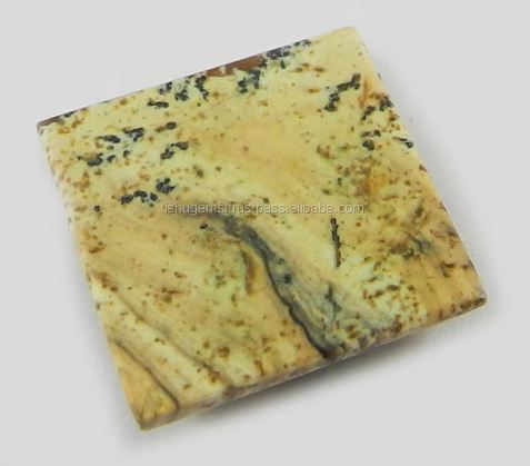 Natural Picture Jasper Square Cabochon 19mm Loose Gemstone For Jewelry