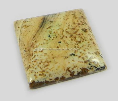 Natural Picture Jasper Square Cabochon 19mm Loose Gemstone For Jewelry