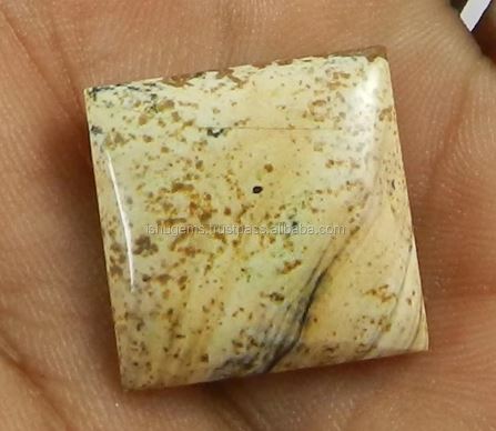 Natural Picture Jasper Square Cabochon 19mm Loose Gemstone For Jewelry