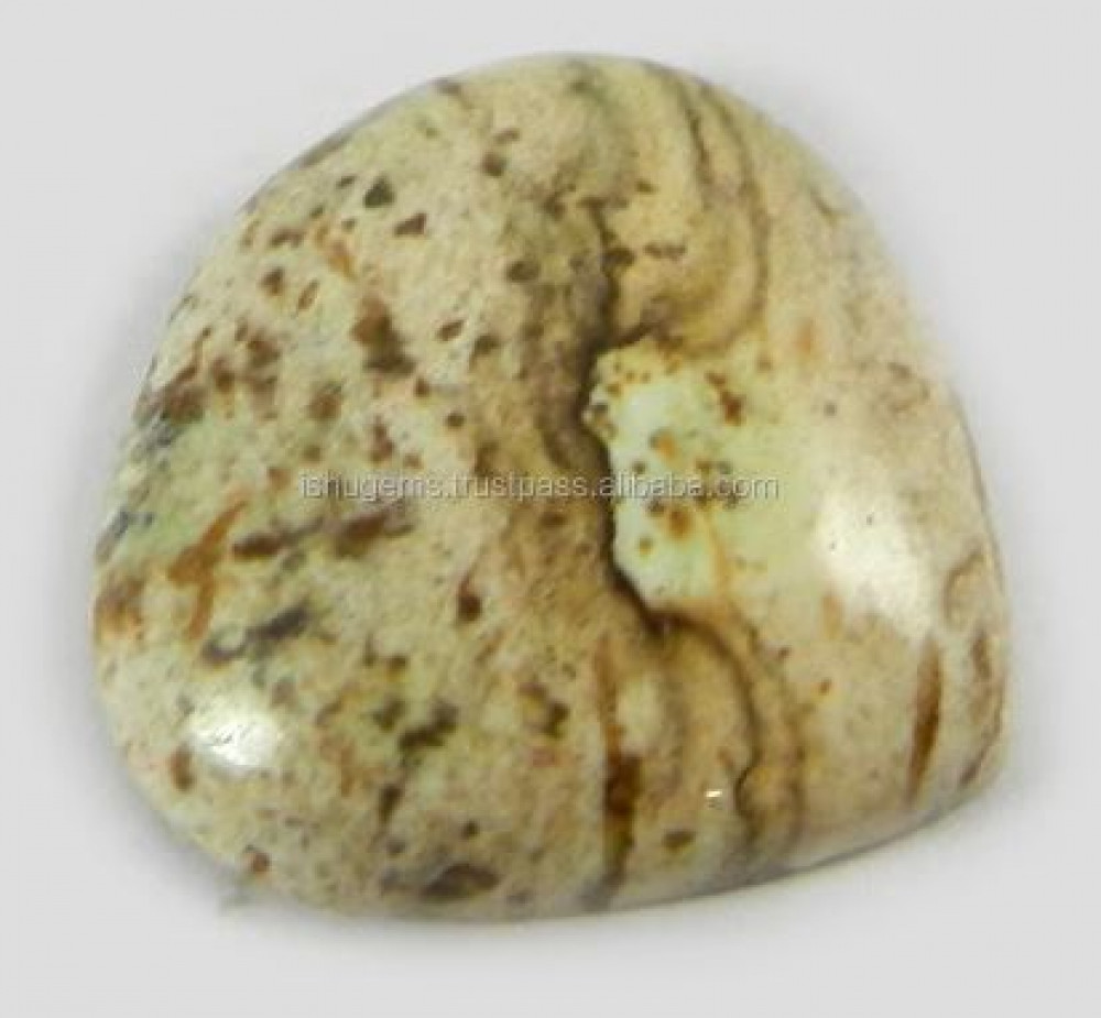 Image of Natural Picture Jasper 16mm Heart Cabochon 1.70 gms Loose Gemstone For Jewelry