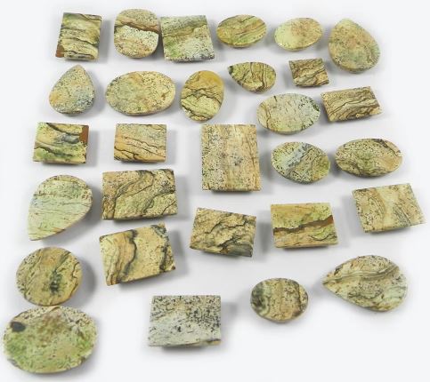 29 pcs Picture jasper 100 gms Free form cabochon Gems for Jewelry IG0728