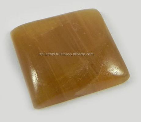 Indian Wholesaler Genuine Honey Aragonite 350 Gms Square Cabochon 18mm Loose Gemstone For Jewelry Making