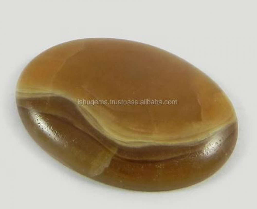 Image of Natural Honey Aragonite 5.20 gms oval cabochon  23*30mm gemstone for jewelry IG0732