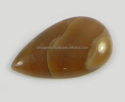 310 gms Natural Honey Aragonite 1626mm Pear Cabochon Loose Gemstone for jewelry