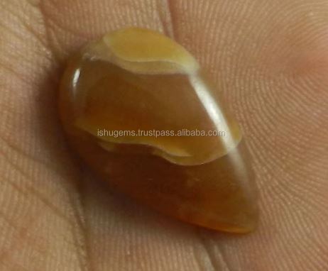 310 gms Natural Honey Aragonite 1626mm Pear Cabochon Loose Gemstone for jewelry