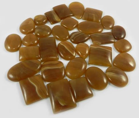 31 Pcs Natural Honey Aragonite 100 Gms Free Form Cabochon for Jewelry IG0737