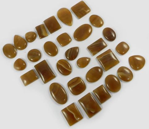 31 Pcs Natural Honey Aragonite 100 Gms Free Form Cabochon for Jewelry IG0737