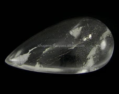 590 gms Crystal Quartz 1833mm Pear Cabochon Gemstone For Jewelry