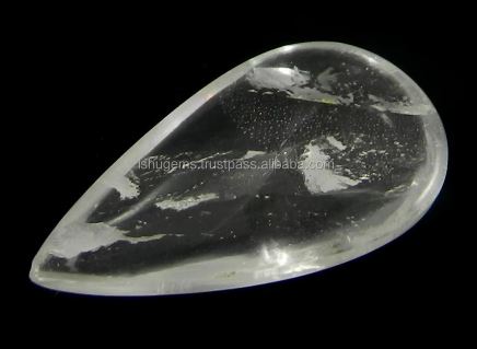 590 gms Crystal Quartz 1833mm Pear Cabochon Gemstone For Jewelry