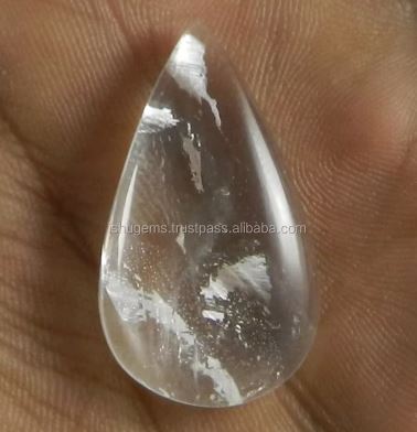 590 gms Crystal Quartz 1833mm Pear Cabochon Gemstone For Jewelry