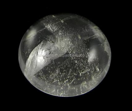 750 gms Natural Crystal Quartz 24mm Round Cabochon Gemstone For Jewelry