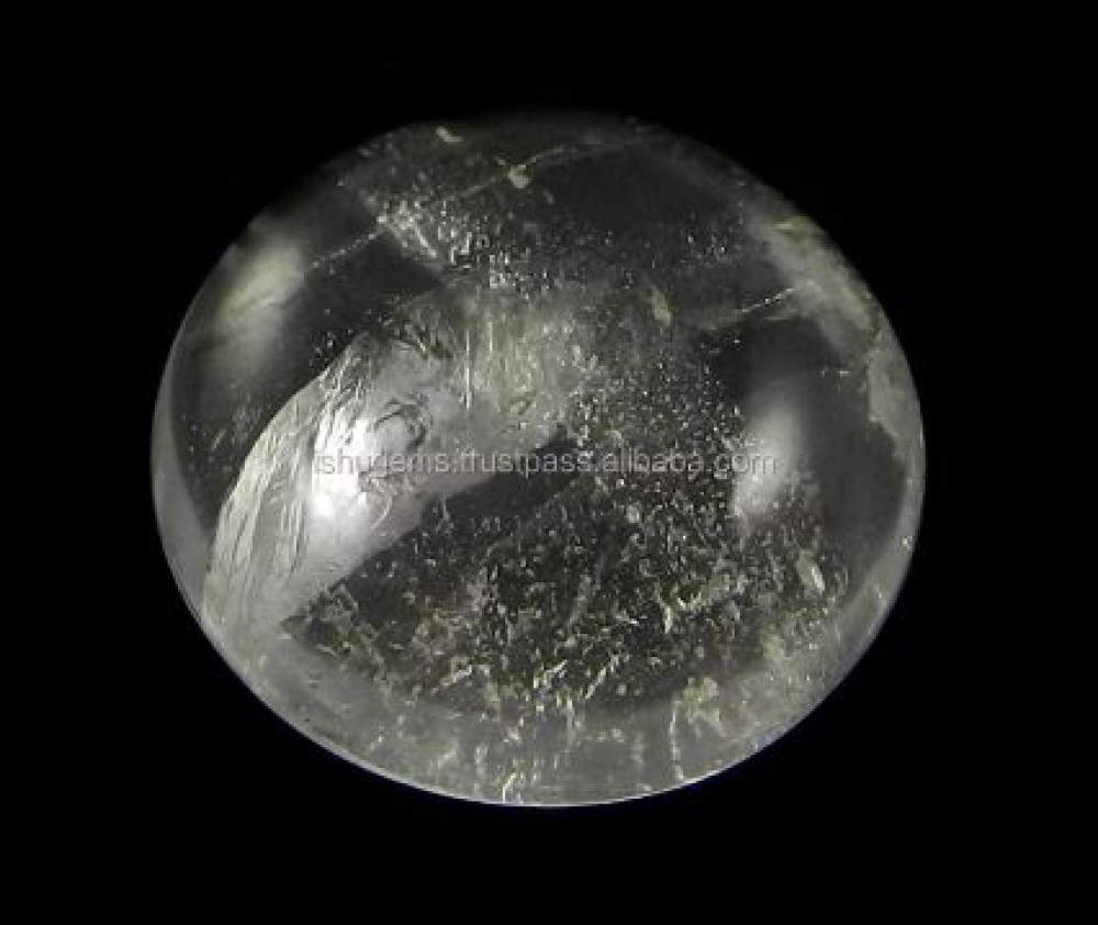 Image of 7.50 gms Natural Crystal Quartz 24mm Round Cabochon Gemstone For Jewelry