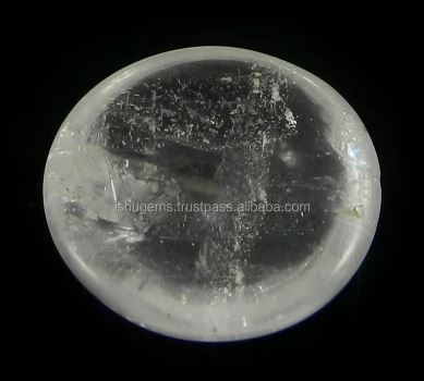 750 gms Natural Crystal Quartz 24mm Round Cabochon Gemstone For Jewelry