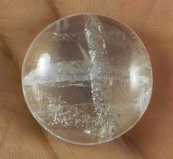 750 gms Natural Crystal Quartz 24mm Round Cabochon Gemstone For Jewelry