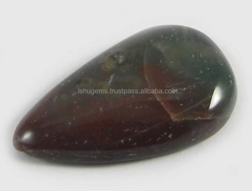 Image of 3.95 gms Blood Agate 18x28mm Pear Cabochon Loose Gemstone for Jewelry IG0772