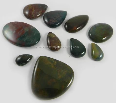 10pcs Natural Blood Agate 100gms Mixed Cab Loose Gemstones for Jewellery-Ishu Gems India IG0774