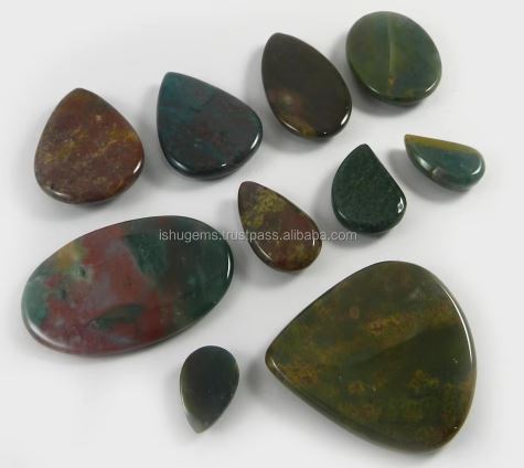 10pcs Natural Blood Agate 100gms Mixed Cab Loose Gemstones for Jewellery-Ishu Gems India IG0774