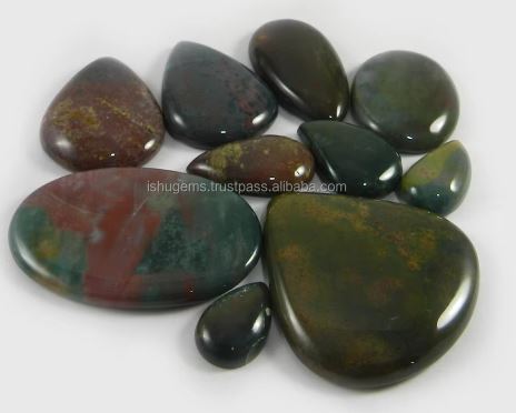 10pcs Natural Blood Agate 100gms Mixed Cab Loose Gemstones for Jewellery-Ishu Gems India IG0774