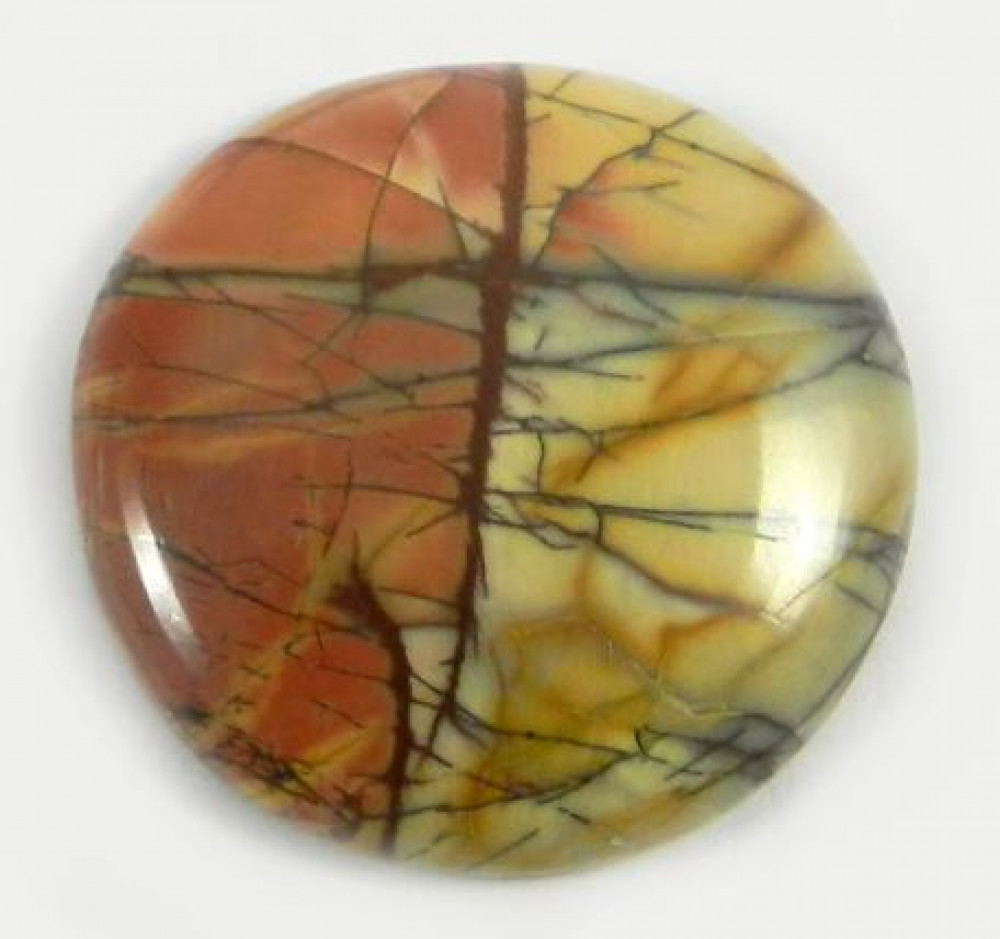 Image of Best Quality 5.29 Gms Natural Red Creek Jasper 25mm Round Brilliant Cut Gemstone for Jewellery by Ishu Gems