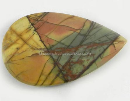 467 gms Natural Red Creek Jasper 19x32mm Pear Cab gemstone for jewellery IG0781