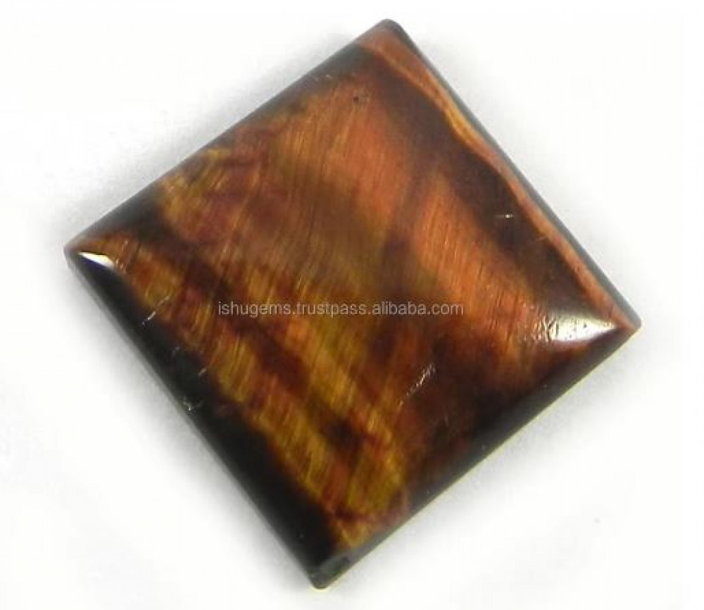 Image of Best Stone Natural Iron Tiger Eye Jasper 15mm Square Cabochon 2.43 Gms Gemstone For Jewelry IG0787