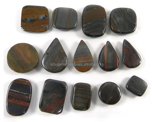 Natural Iron Tiger Eye 100 gm Freeform Cabochon 14 pcs Loose Gemstone For Jewelry