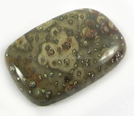 Natural Plum Wood Jasper Rectangle Cushion Cab 31x21 mm