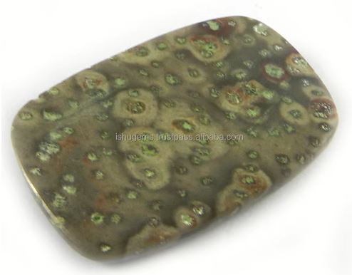 Natural Plum Wood Jasper Rectangle Cushion Cab 31x21 mm