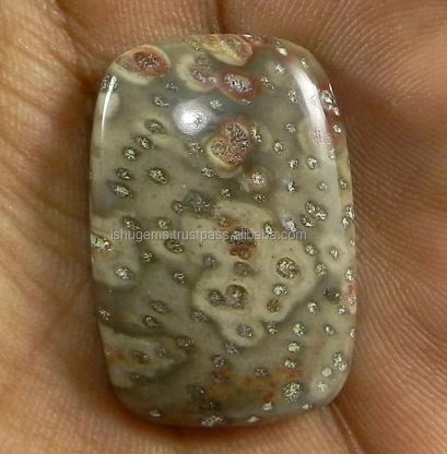 Natural Plum Wood Jasper Rectangle Cushion Cab 31x21 mm