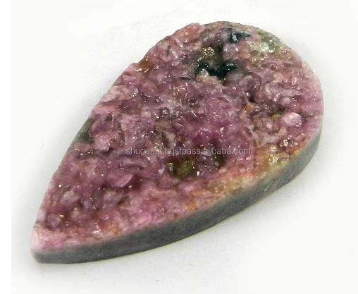 Exclusive Natural Cobalt Calcite 630 Gms 20x34mm Pear Cut Natural Druzy Gemstone for Jewellery IG0819
