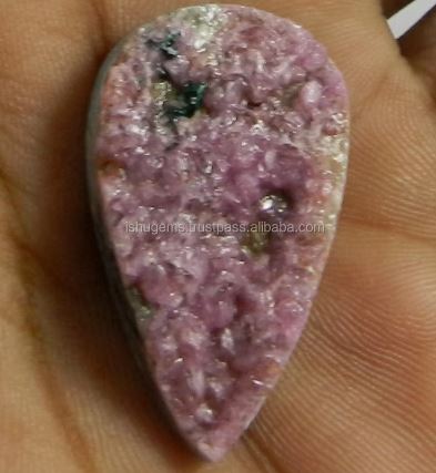 Exclusive Natural Cobalt Calcite 630 Gms 20x34mm Pear Cut Natural Druzy Gemstone for Jewellery IG0819