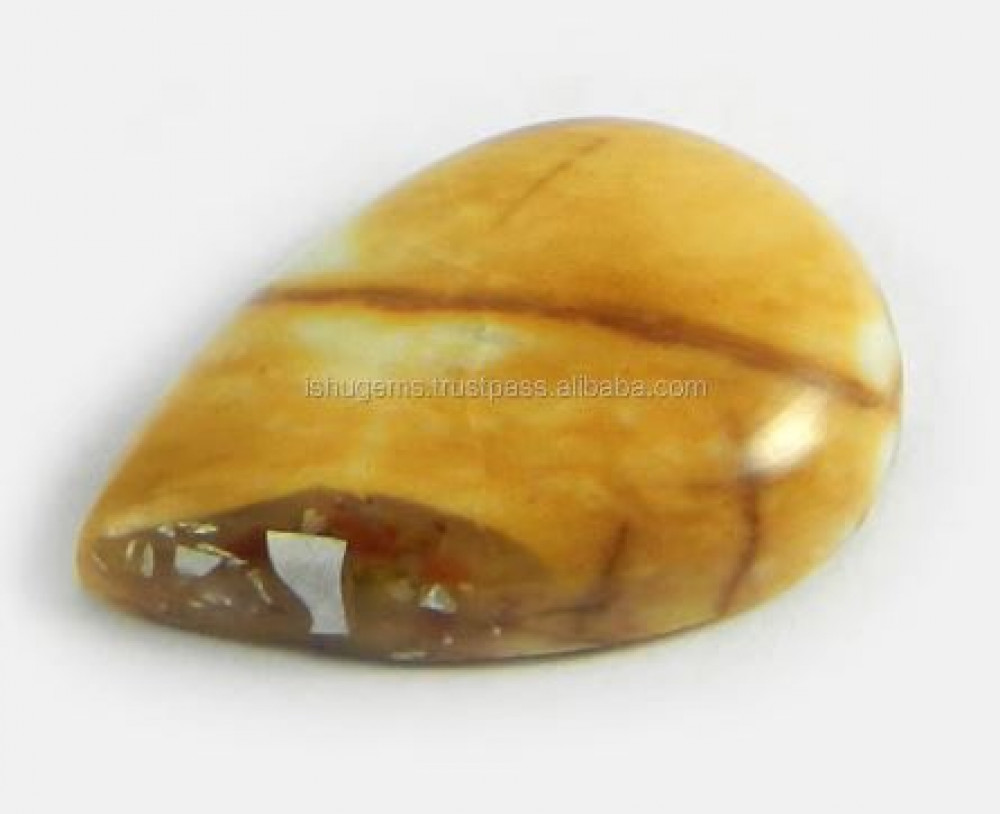 Image of Handmade 3.60 gms Natural Brecciated Mookaite Jasper 18x28mm Pear Cab gemstone for jewellery IG0825