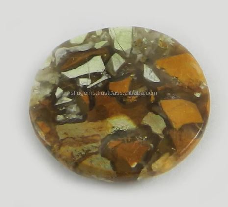 Best Stone Natural Brecciated Mookaite Jasper 20mm Round Cab 315 gms gemstone for jewellery IG0827