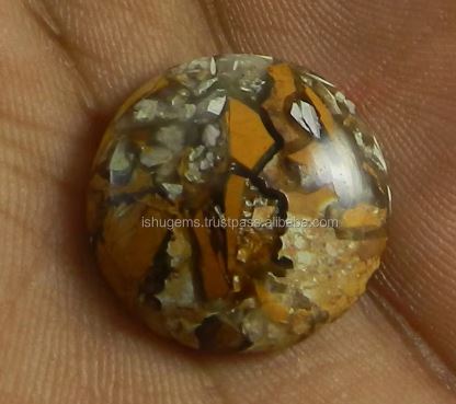 Best Stone Natural Brecciated Mookaite Jasper 20mm Round Cab 315 gms gemstone for jewellery IG0827