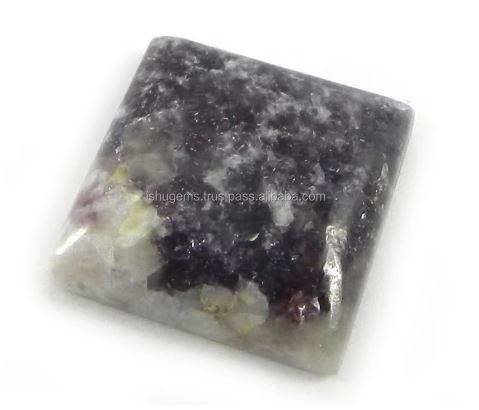 High Quality 290 gms Natural Lepidolite 16mm Square Cabochon gemstone for jewelry IG0837