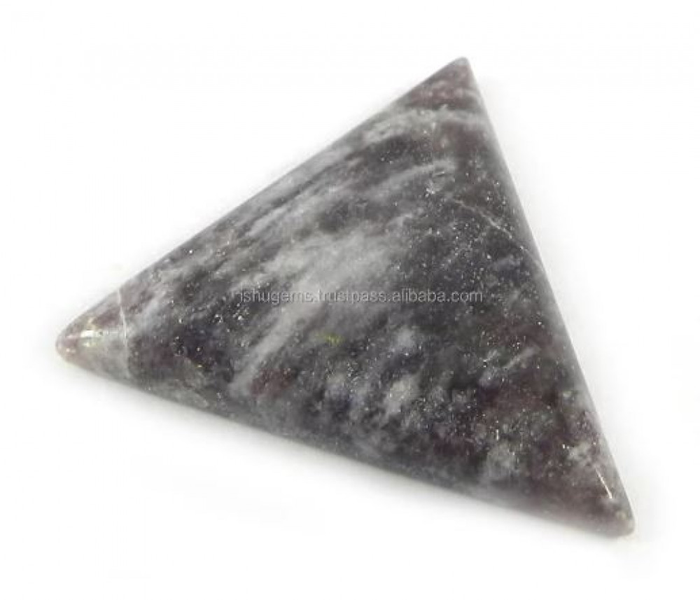 Image of Wholesale High Quality Natural Lepidolite 24x24mm Triangle Cabochon 4.30 gms Loose Gemstone for Jewelry