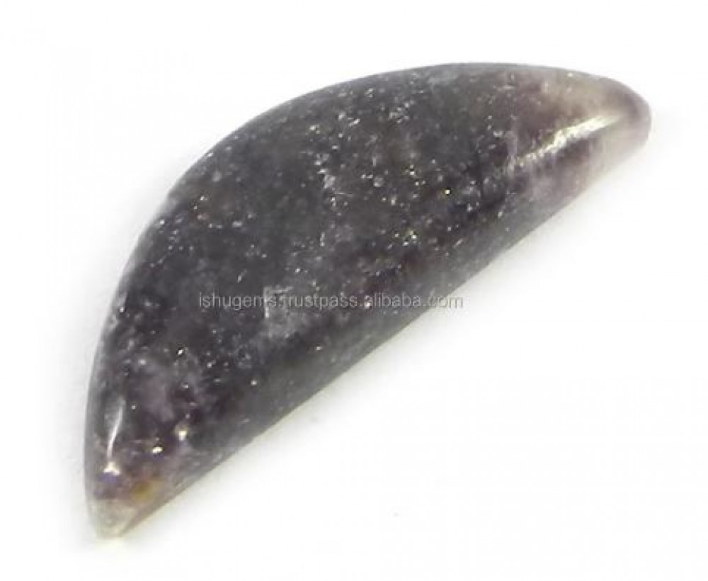 Image of Exclusive  0.95 gms Natural Lepidolite 7x20mm Half Moon Cabochon gemstone for jewellery IG0843
