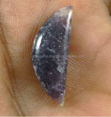 Exclusive 095 gms Natural Lepidolite 7x20mm Half Moon Cabochon gemstone for jewellery IG0843