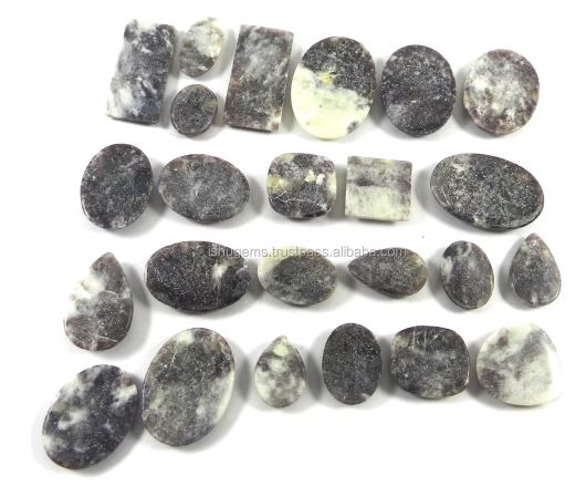 Best Quality Natural Lepidolite 23 Pcs Mix Cab 100 gms gemstone for jewellery IG0844