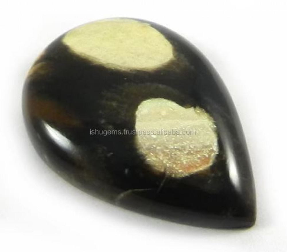 Image of Best Stone Natural Peanut Wood Jasper 19x27mm Pear Cabochon 4.60 gms gemstone for jewelry